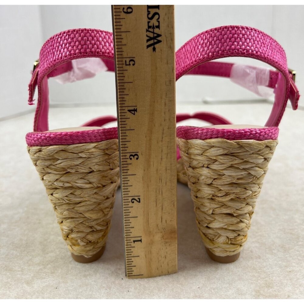 Dolce Vita Women's Sandal Espadrille Jute Wedge Pink Fuchsia Strappy Size 8.5 - Picture 7 of 10